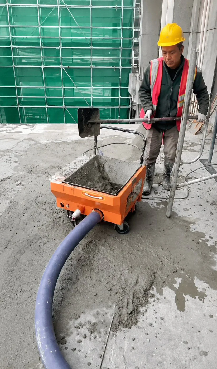 Concrete pump and flexible delivery hose